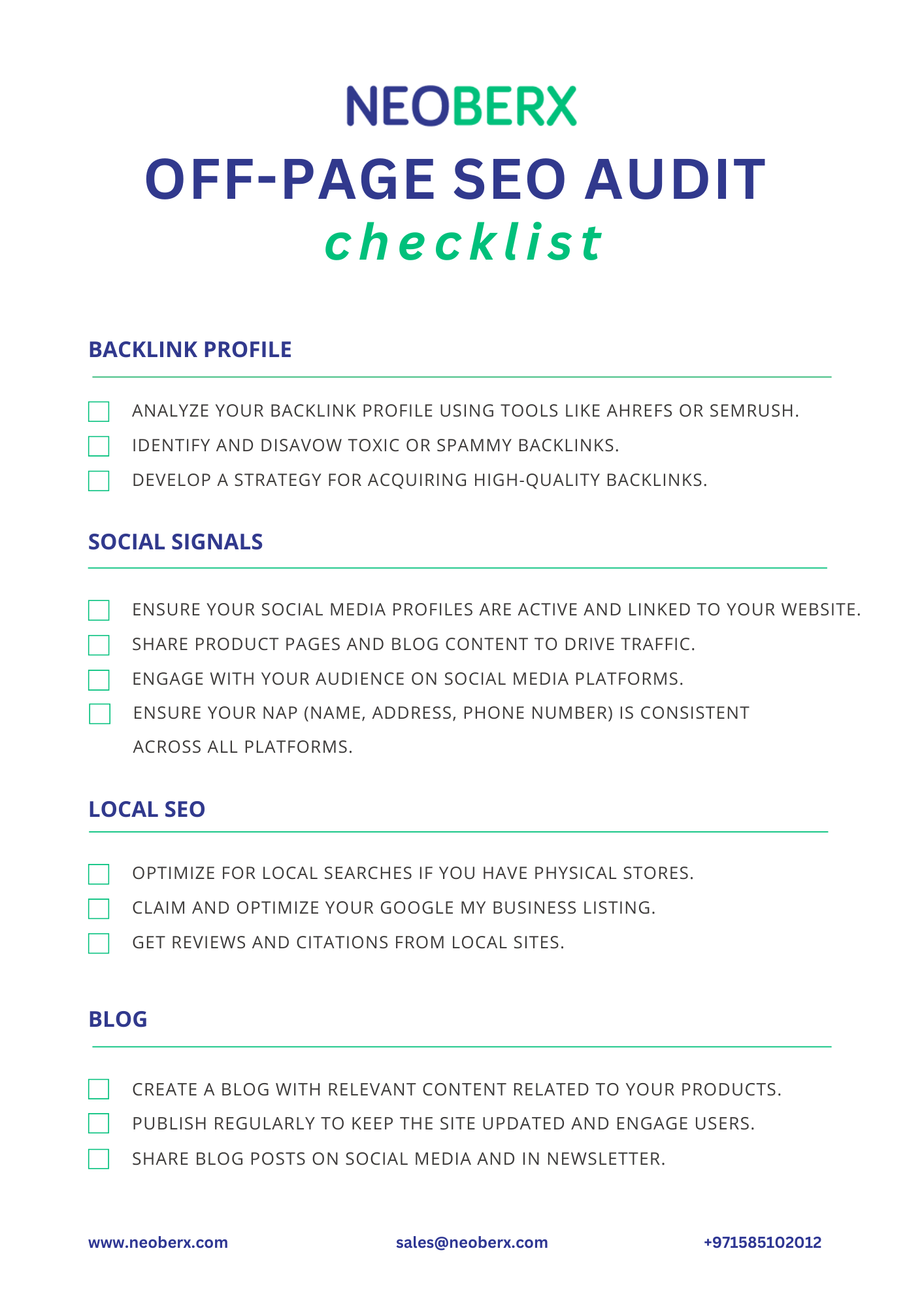 Off-page SEO Audit for eCommerce Website