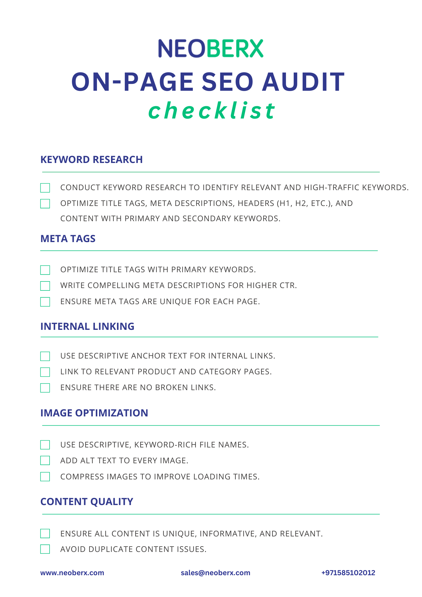On-Page SEO Audit for eCommerce Website