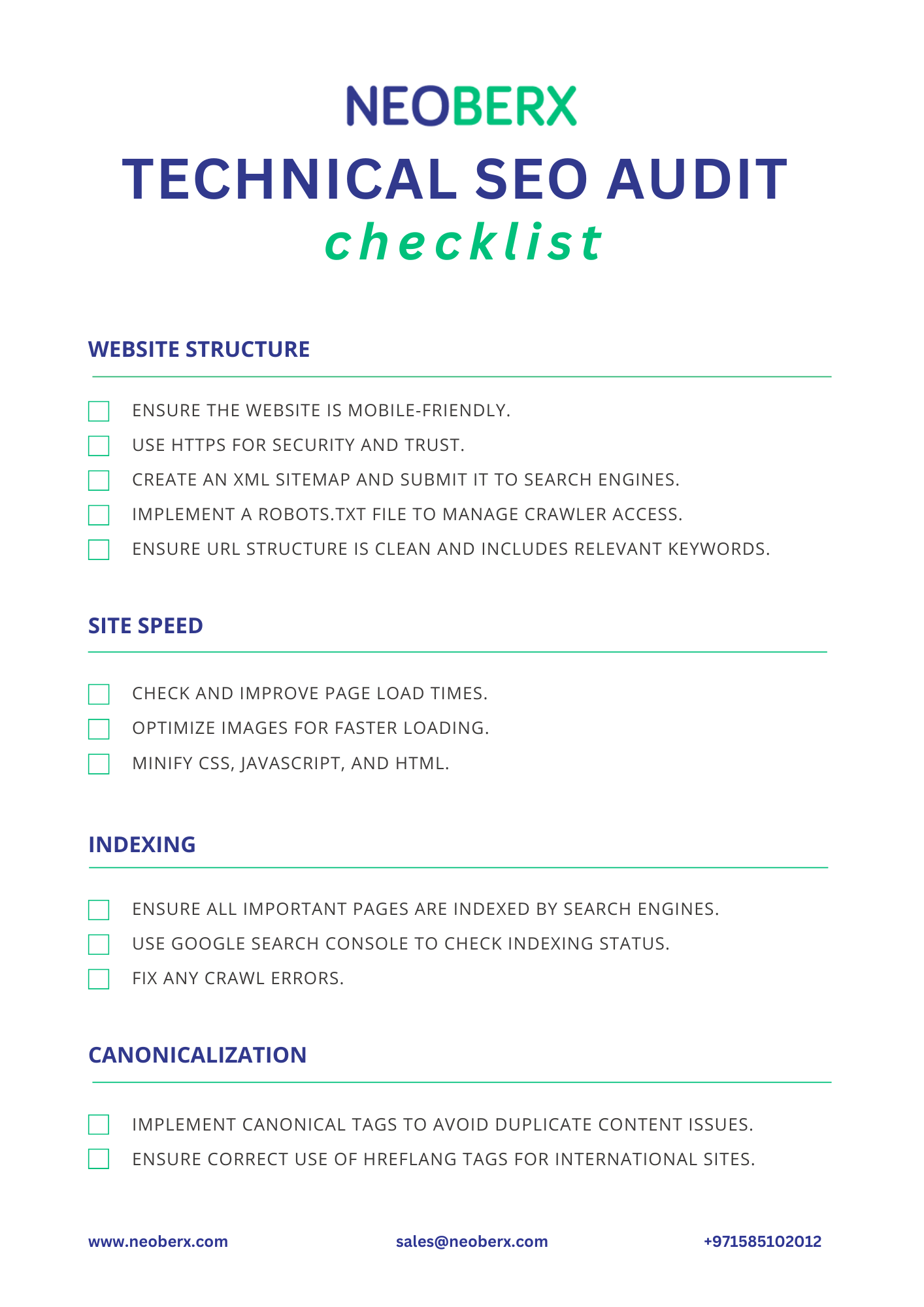 Technical SEO Audit for eCommerce Website